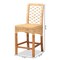 Baxton Studio Moscow Modern Bohemian Natural Brown Rattan and Walnut Brown Mahogany Wood Counter Stool 212-12815-ZORO - alternate 2